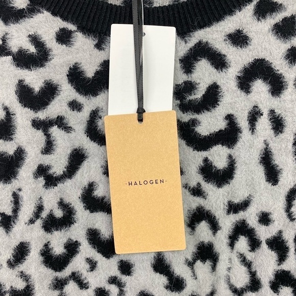 Nwt | Halogen Cozy Sweater in Grey-Black Cool Leopard Size X-Large - Picture 5 of 7